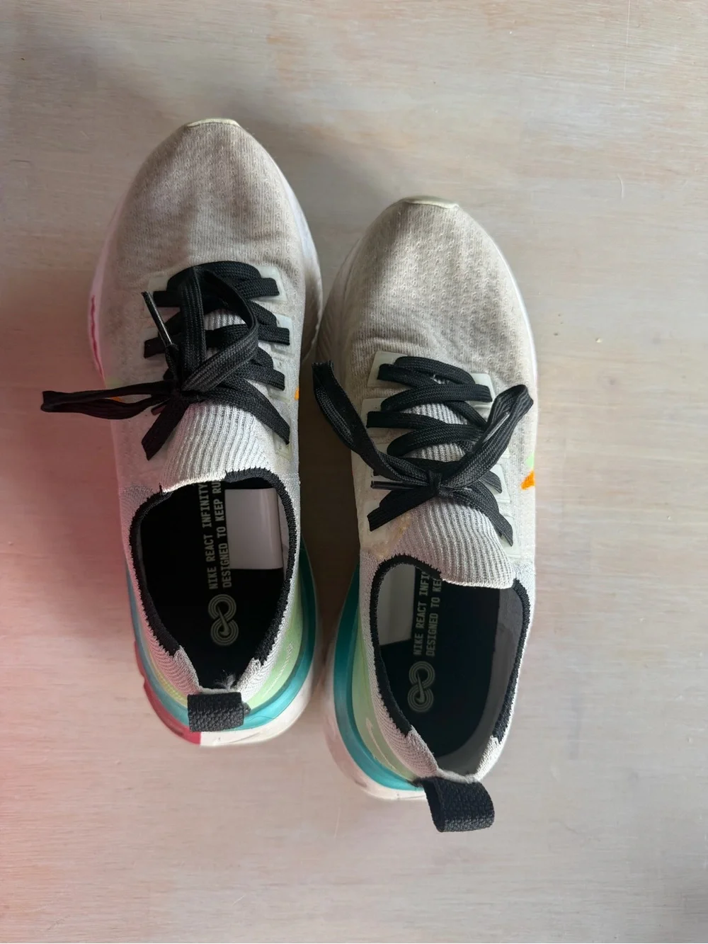 Nike Women's React Infinity Run Flyknit - Gray, Teal & Pink